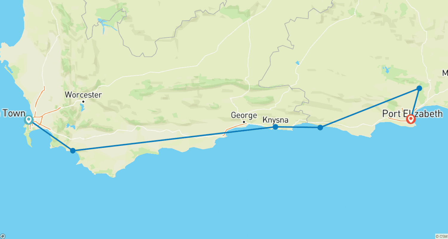 Mapa do percurso de A Rota Jardim - 8 dias