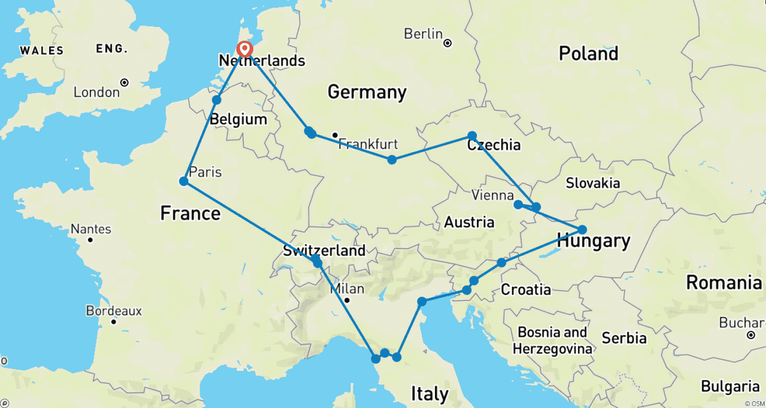 Europe Jewelのルートマップ