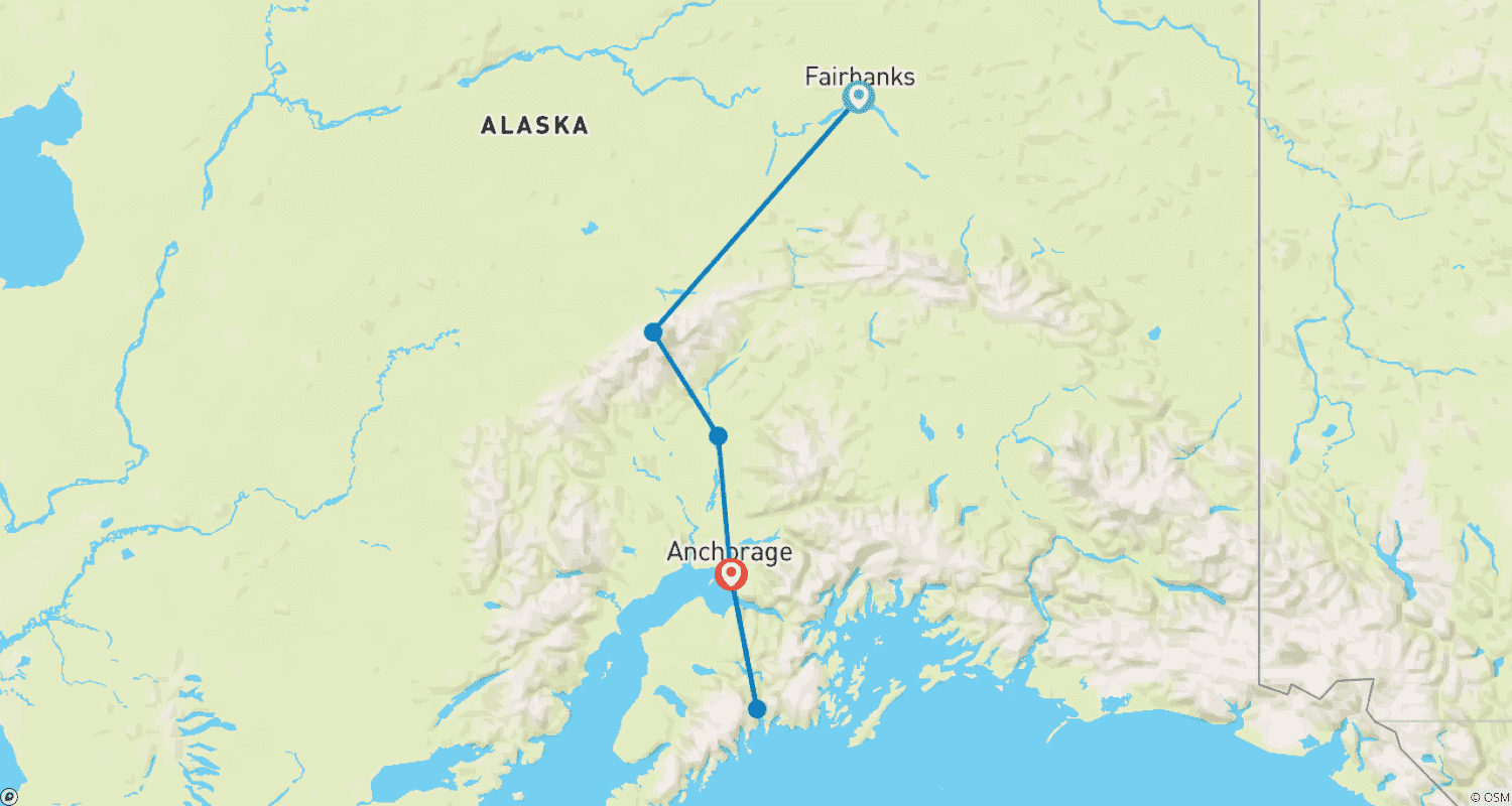 Nature's Best: Alaskaのルートマップ