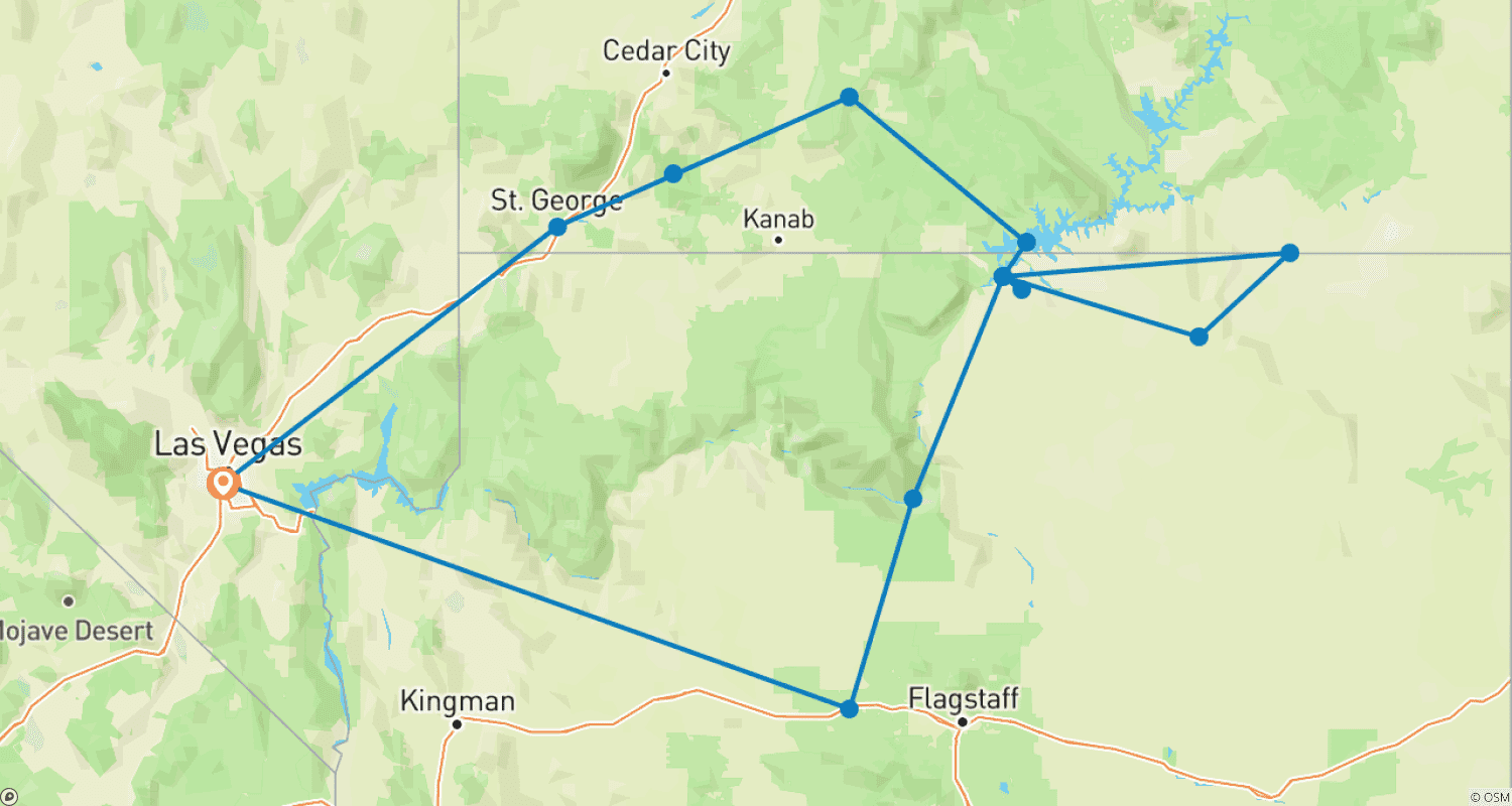 Mapa trasy: Najważniejsze atrakcje Canyonlands