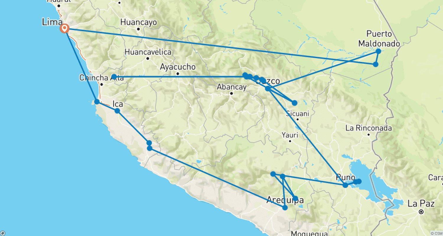 Mapa trasy: Absolute Peru