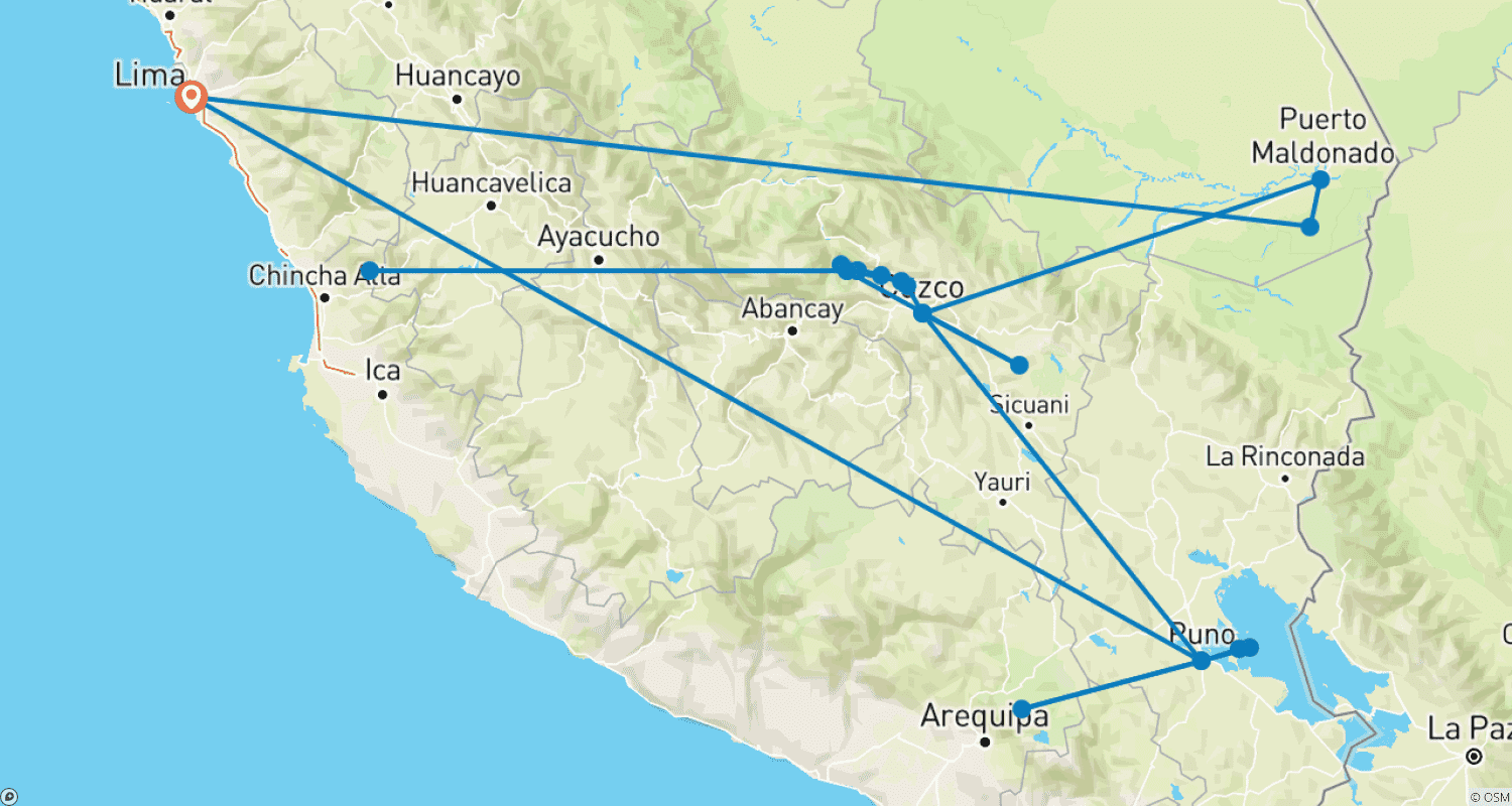 Mapa trasy: Panorama Peru