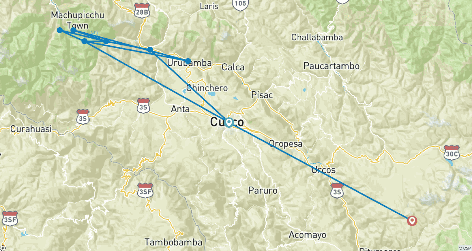 Mapa trasy: Szlak Inków