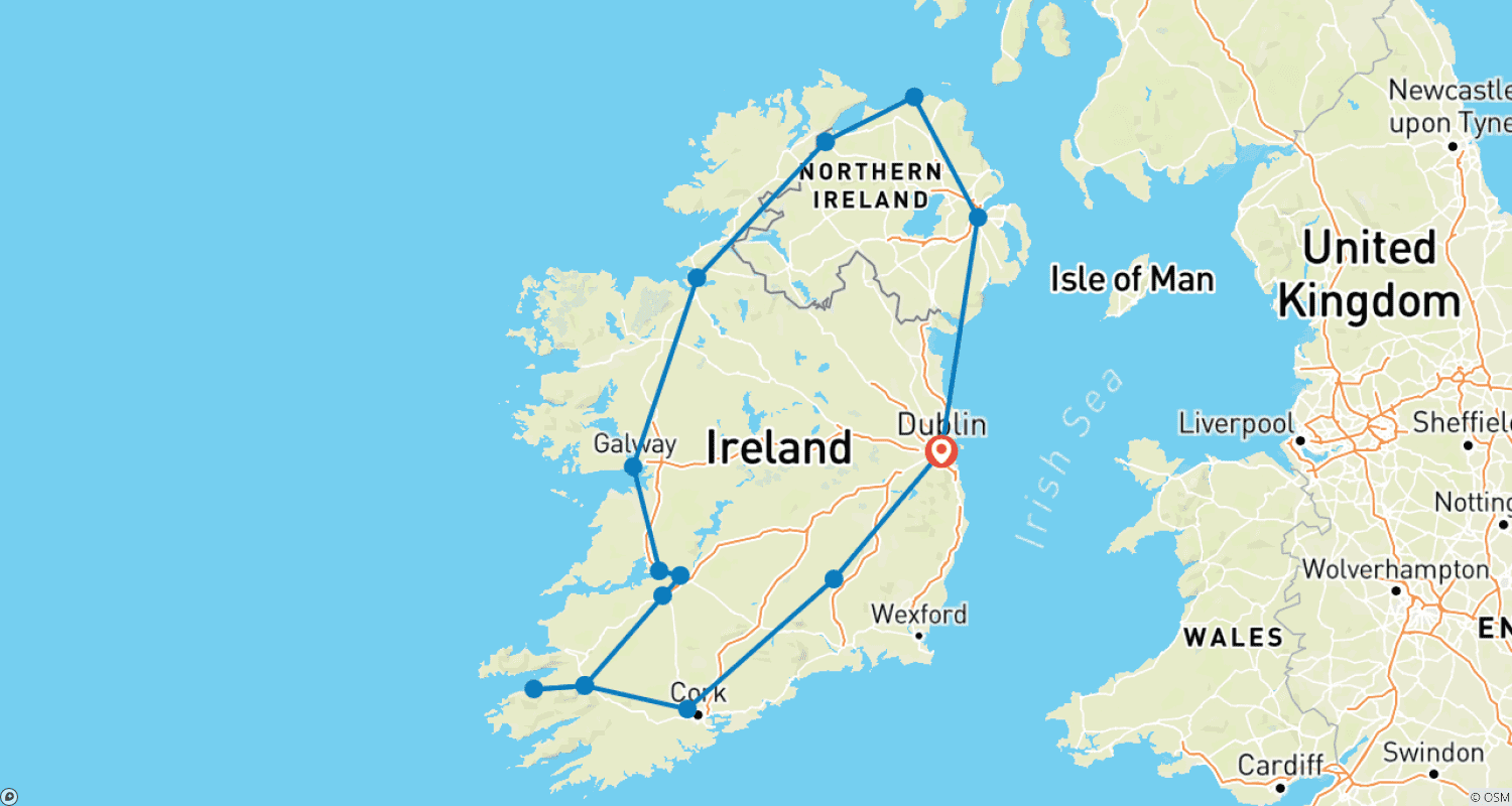 Irish Explorerのルートマップ