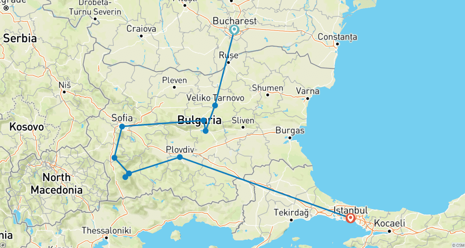Mapa do percurso de Expresso do Leste Europeu