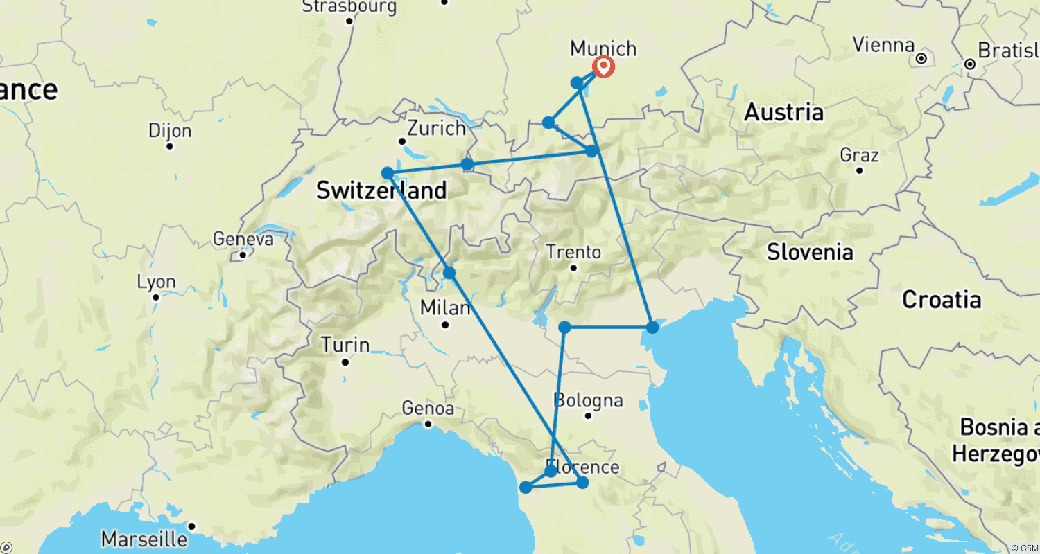 Scenic Europeのルートマップ