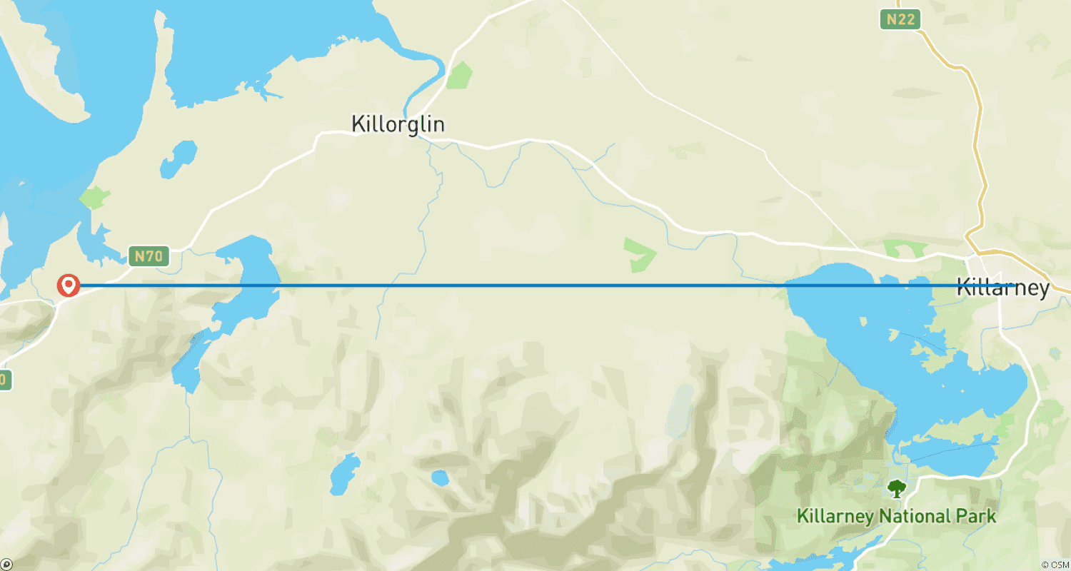 Mapa trasy: The Kerry Way - Samodzielna wycieczka 5 dni