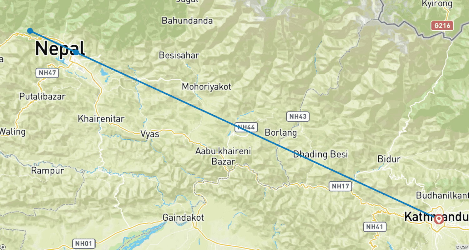 Mapa trasy: Mardi Himal Trek