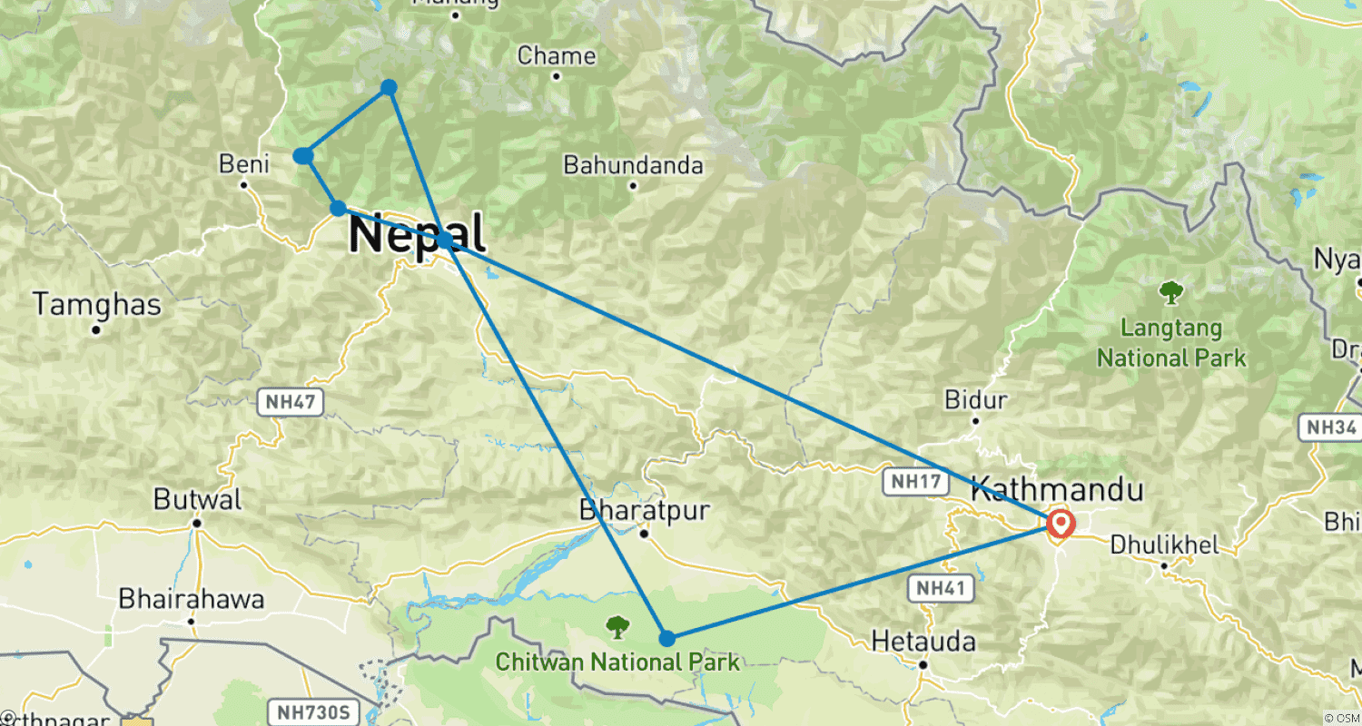 Mapa trasy: Nepalska Przygoda