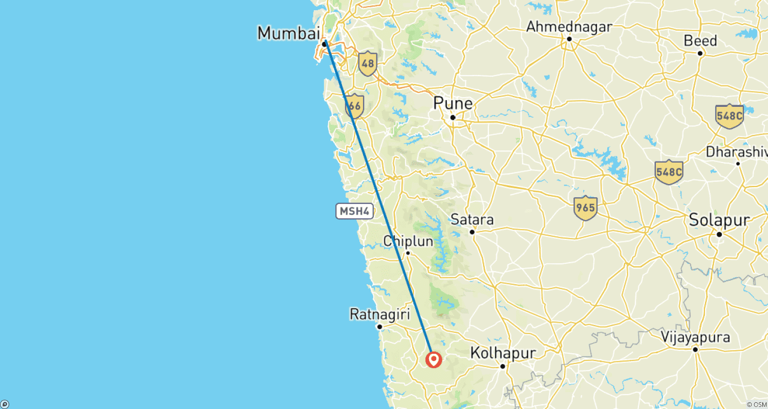 Mapa trasy: Ekscytujący Mumbai z Relaksującą Goa