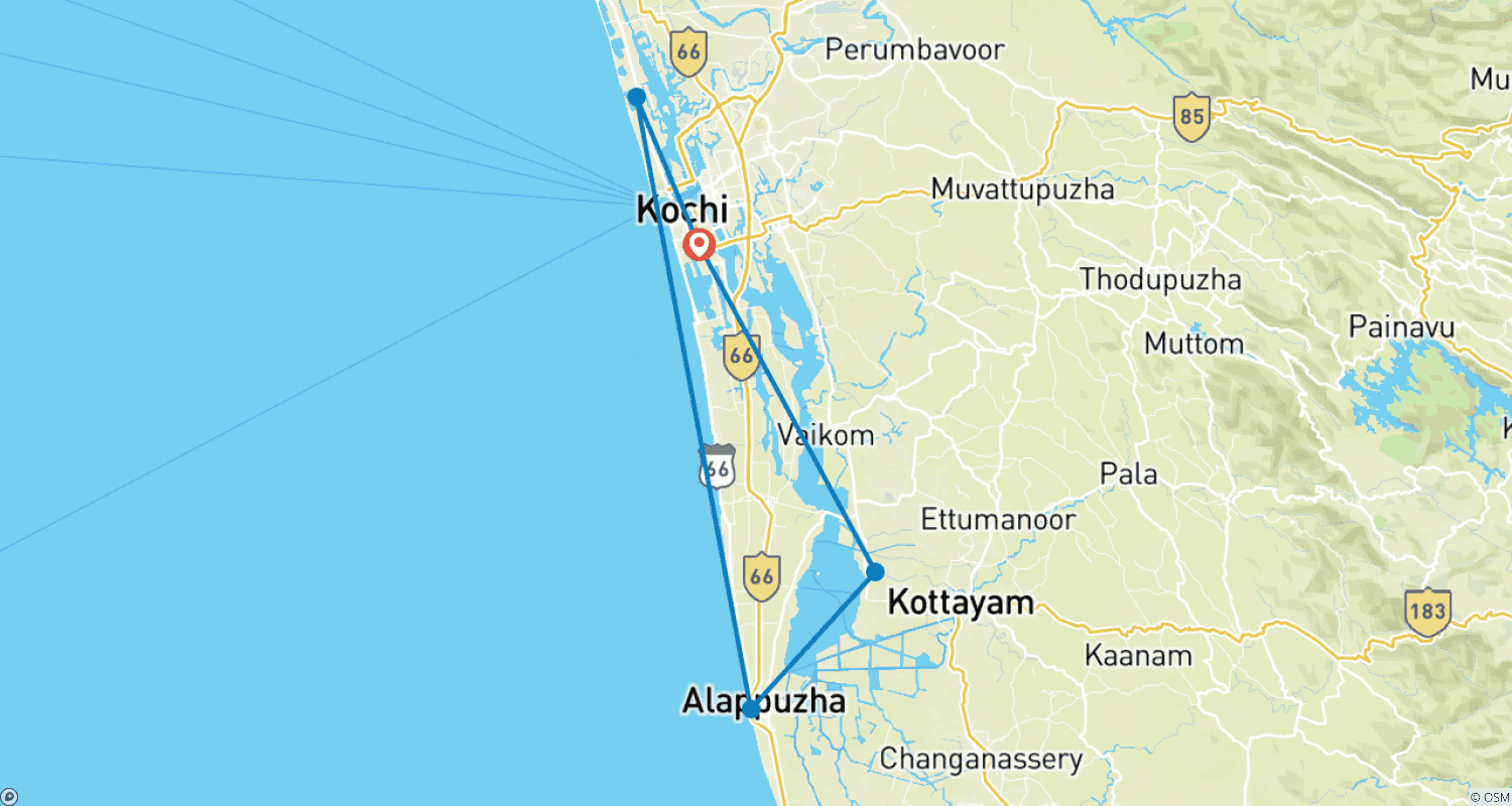 Mapa do percurso de Sul da Índia: Explore Kerala National Geographic