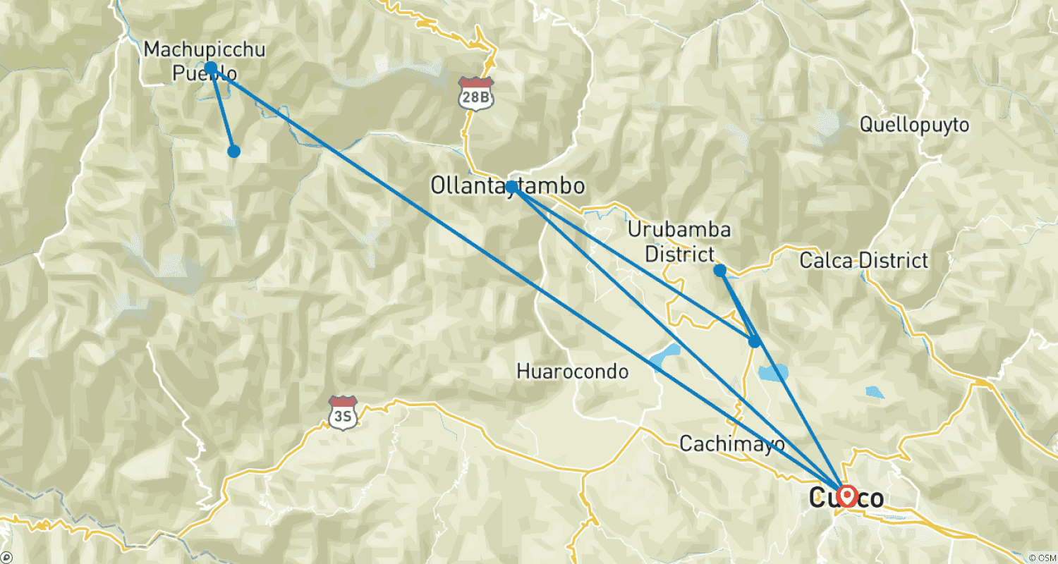 Mapa trasy: Backroads Machu Picchu - (PRYWATNA WYCIECZKA)