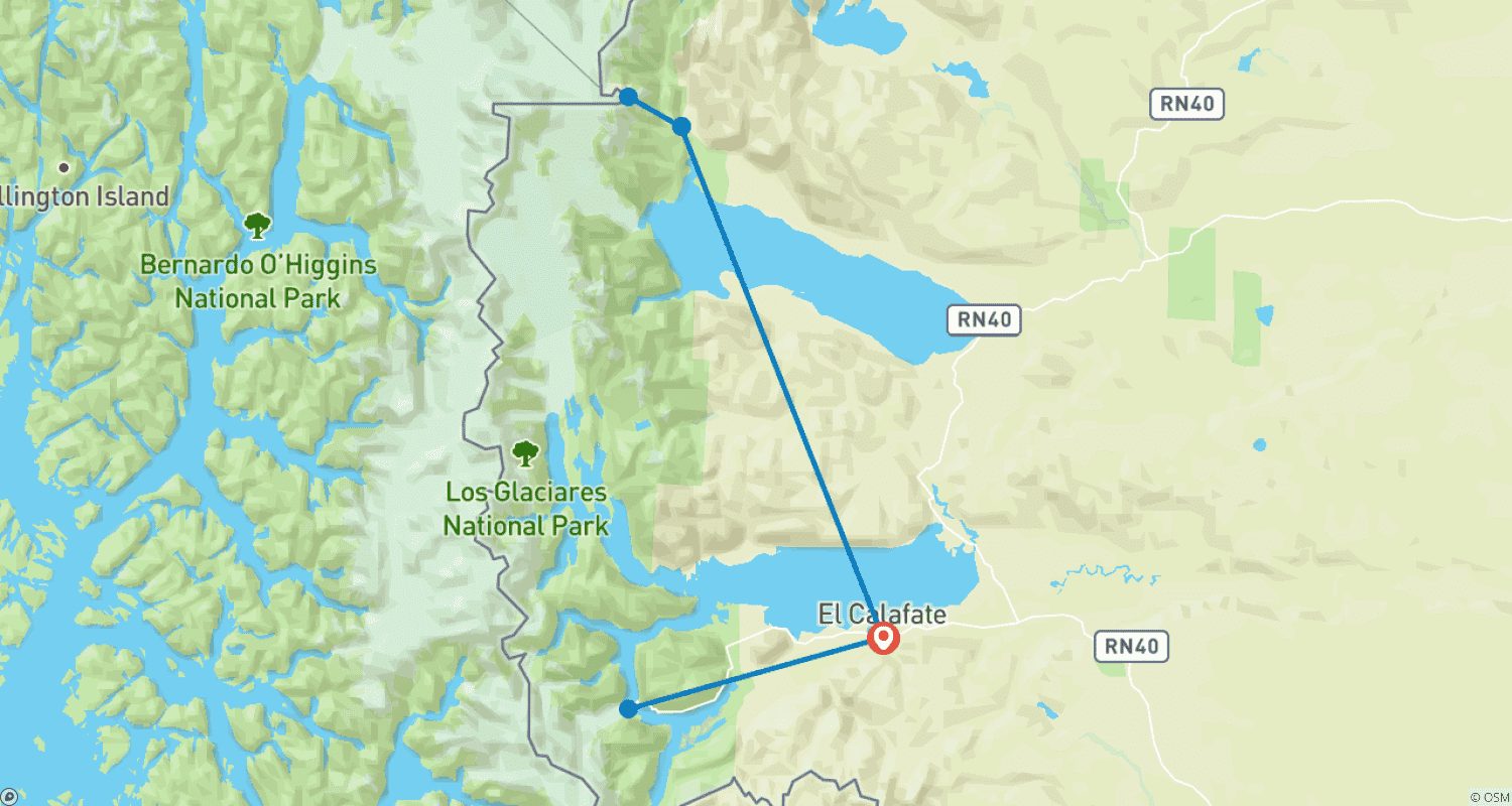 Mapa do percurso de Fitz Roy Patagônia (VIAGEM PRIVADA)