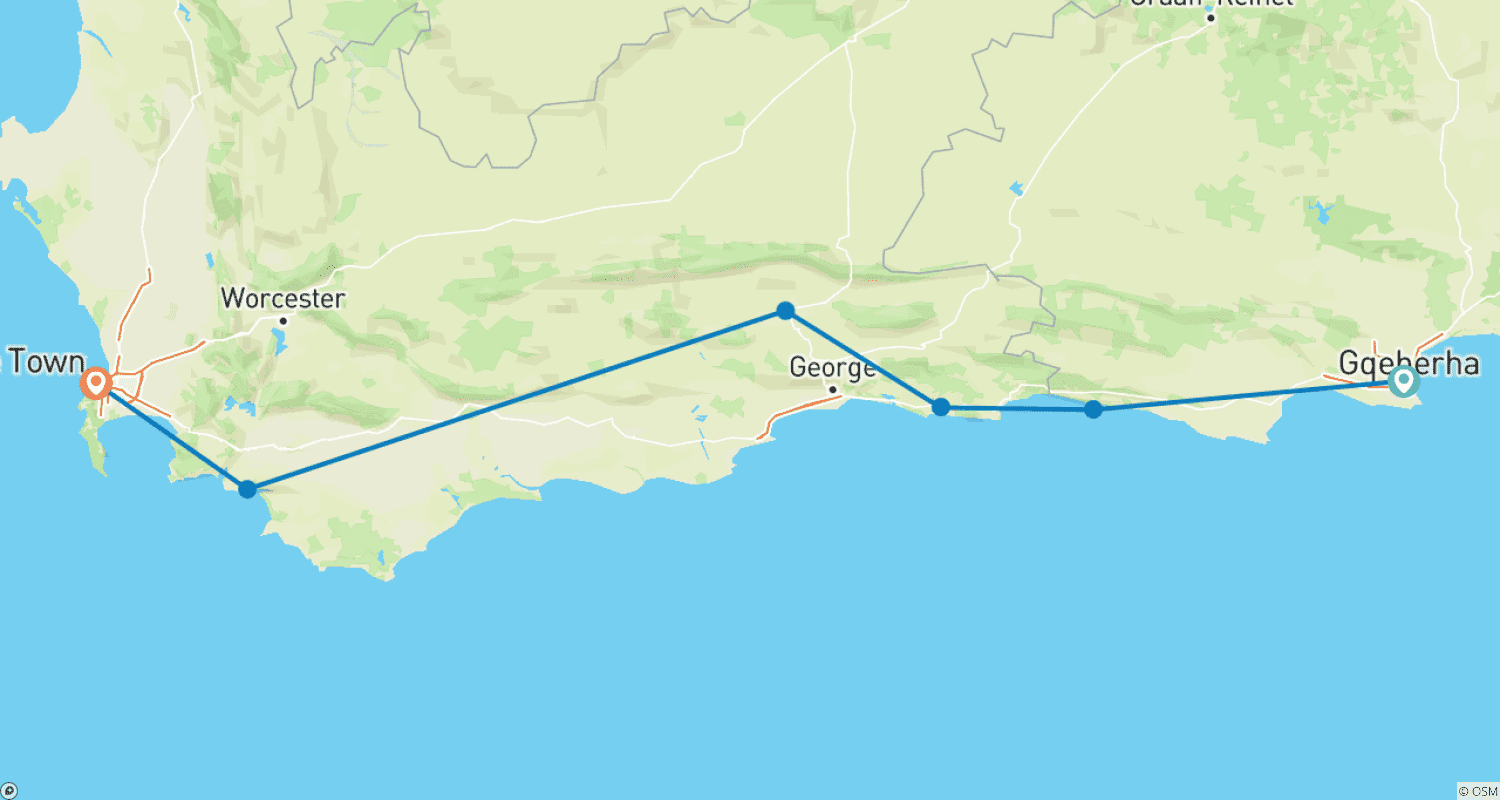 Mapa trasy: Odkryta Trasa Ogrodów