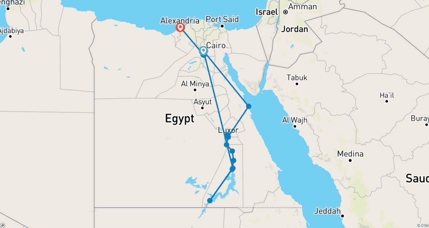 خريطة مسار آلهة مصر