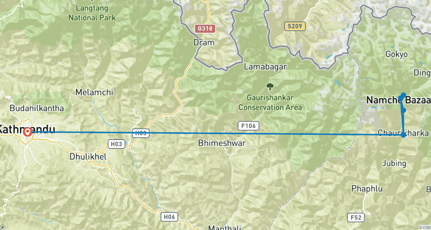 Mapa trasy: Przygoda na Everest