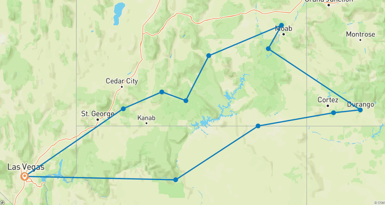 Mapa trasy: Cuda Amerykańskiego Zachodu (Klasycznie)