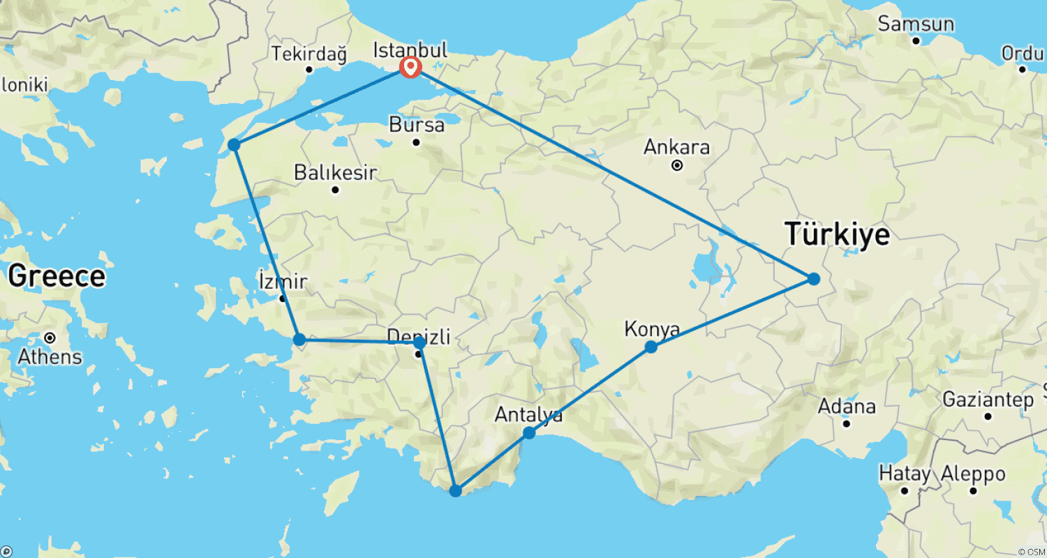 Mapa trasy: Prawdziwa Turcja