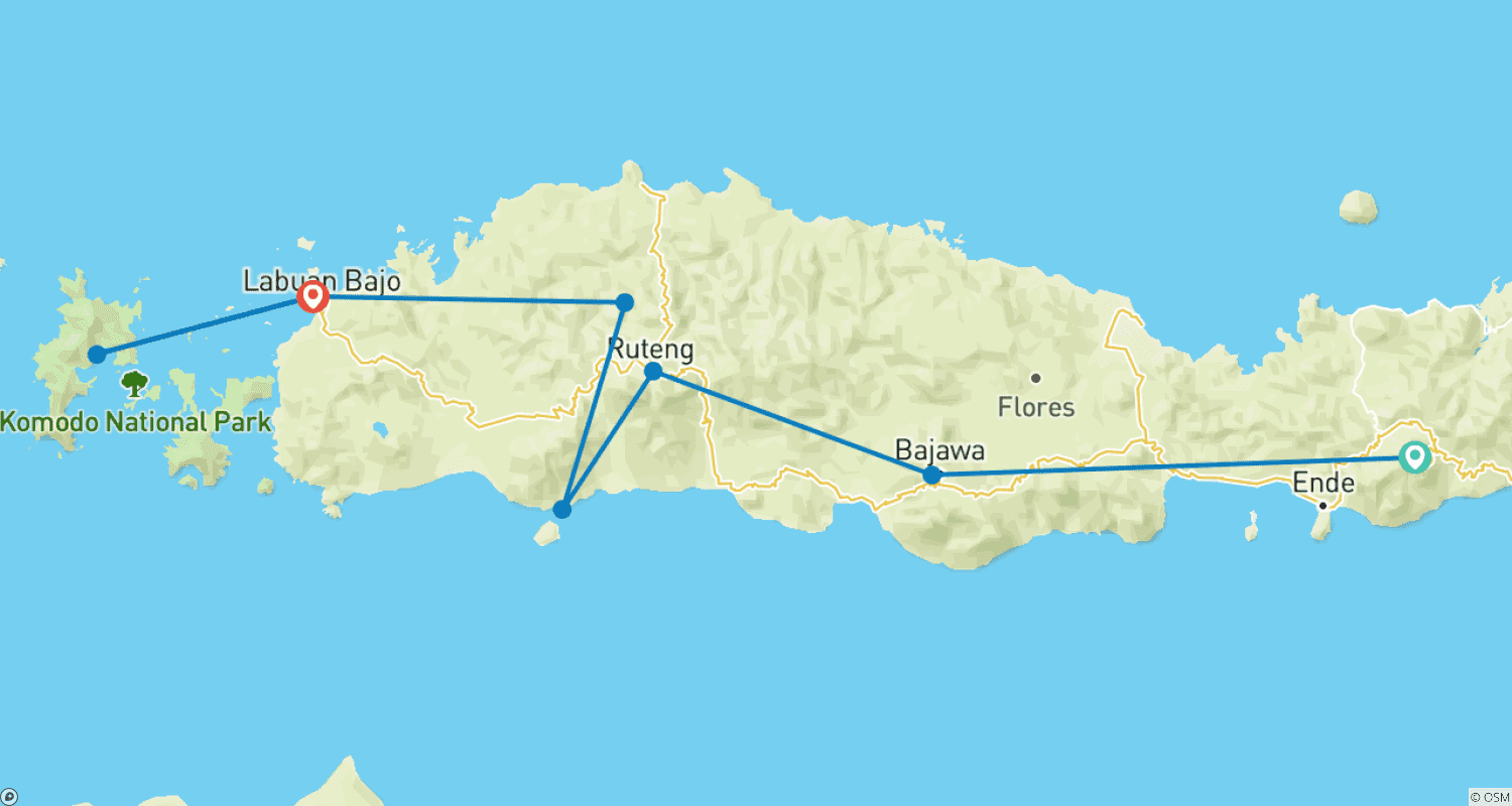 Mapa trasy: Przygoda na Komodo i Flores