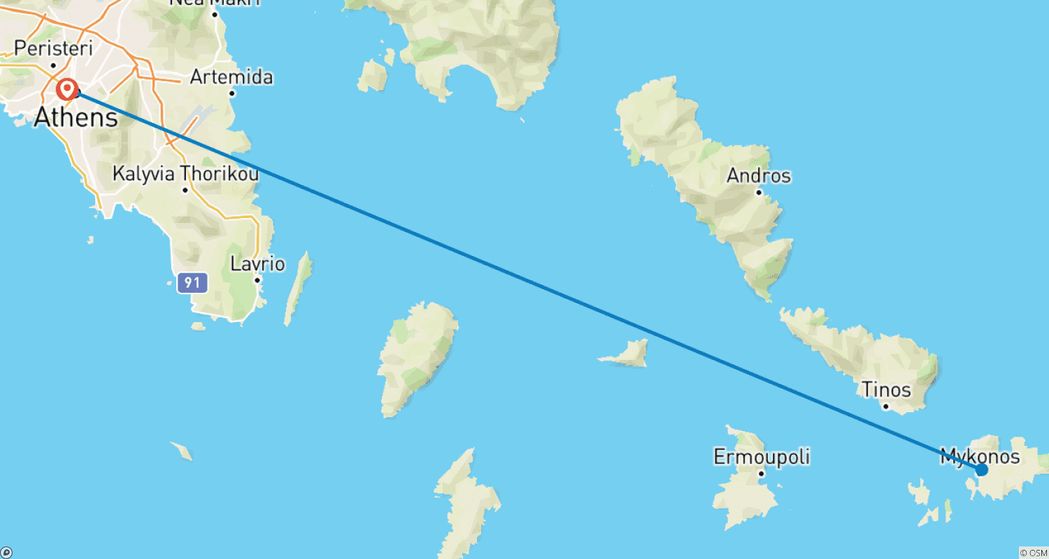 Mapa trasy: Wyprawa Odkrywcy Mykonos