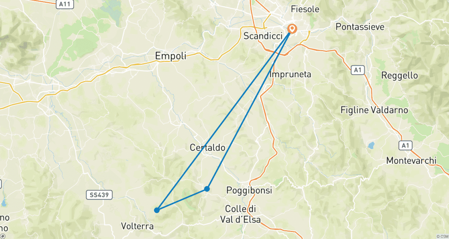 Mapa do percurso de Escapada Urbana em Florença - 3 Dias/2 Noites