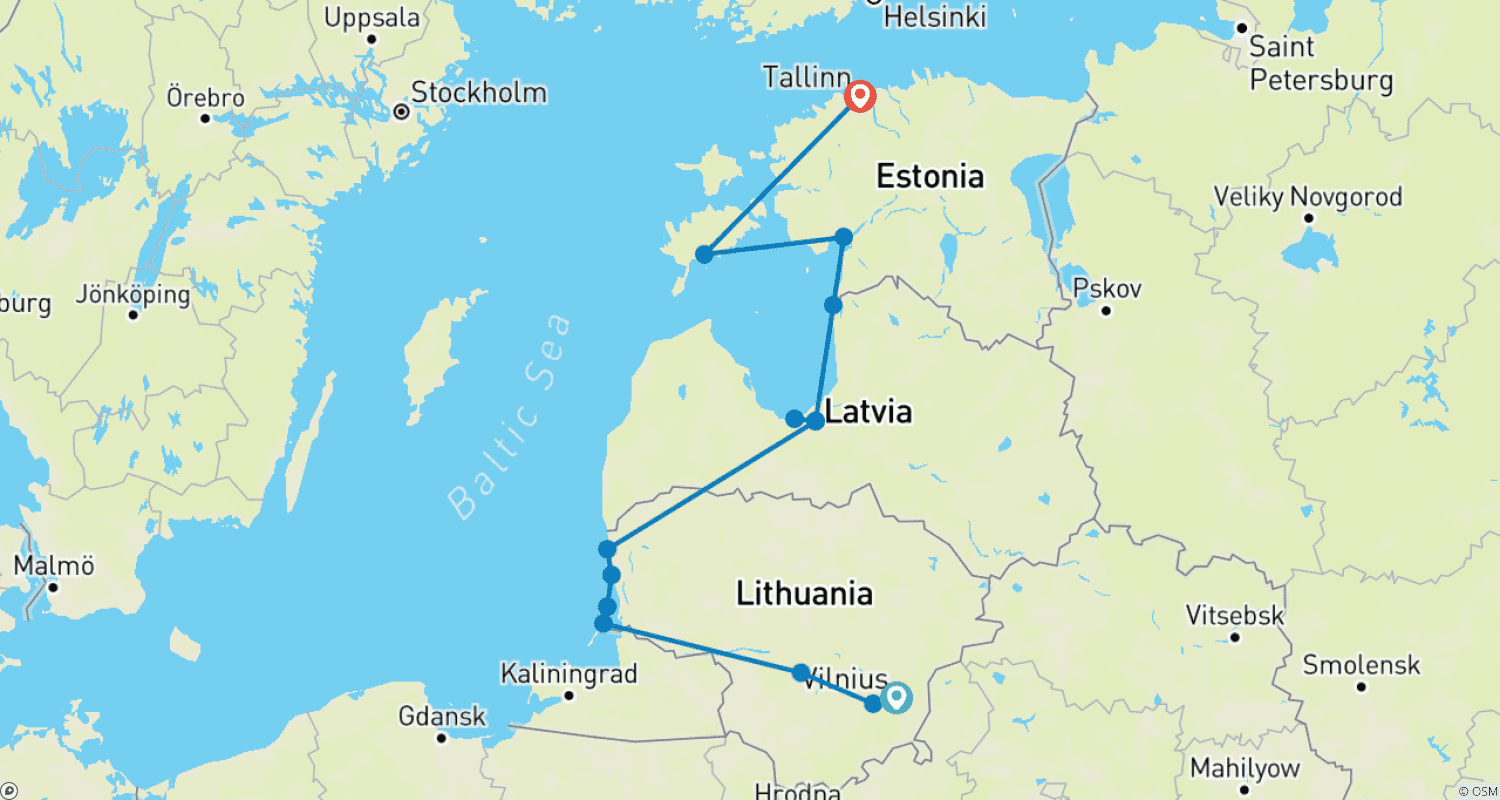 خريطة مسار جولة رائعة بالدراجة عبر دول البلطيق (إرشاد كامل من Vilnius إلى Tallinn 2026)
