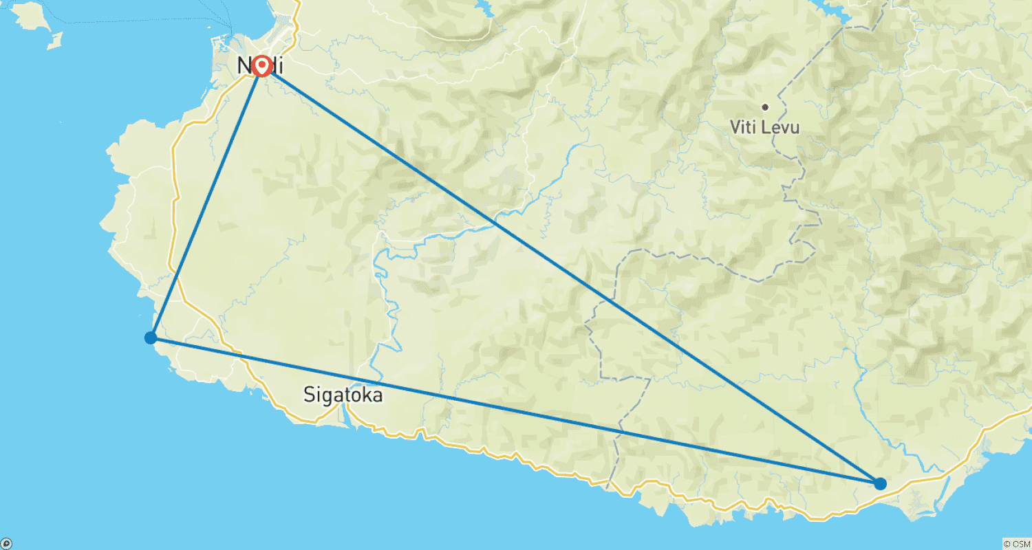 Mapa do percurso de Feejee Praia e Cultura - 4 Dias/3 Noites