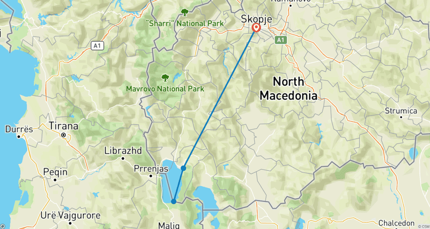 Mapa do percurso de Macedônia do Norte - Férias no Lago Ohrid!