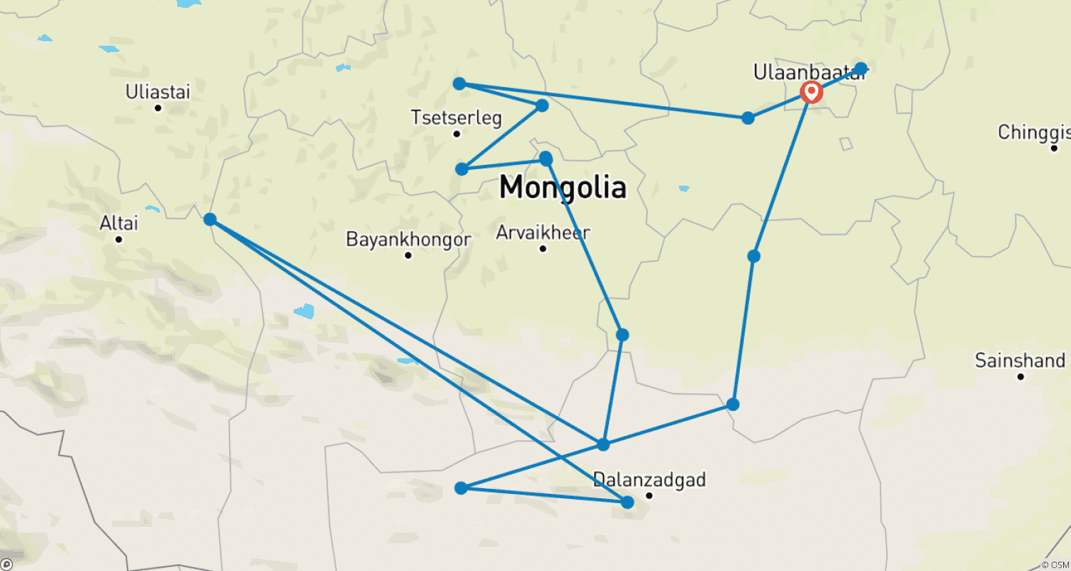 Mapa trasy: Najlepsze z Mongolii
