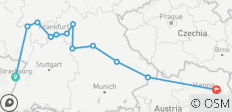  Riviercruise door het hart van Europa - van de Rijn naar de Donau - een cruise van haven tot haven - 12 bestemmingen 