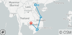  Vietnam &amp; Cambodia - 12 Days. Departure every Monday from Hanoi - 17 destinations 