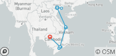  Vietnam &amp; Cambodia - 12 Days. Departure every Monday from Hanoi - 17 destinations 