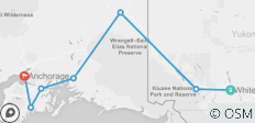  Montañas de la costa norte: circuito turístico de Whitehorse a Anchorage - 7 destinos 