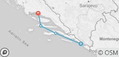  5-daagse enkele cruise van Dubrovnik naar Split - A-categorie bovendeks, 18-39 - 4 bestemmingen 