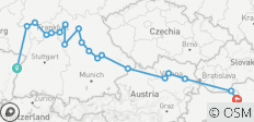  Crucero transeuropeo de Estrasburgo a Budapest (crucero puerto a puerto) - 19 destinos 