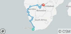  Cape Town to Victoria Falls 2025/2026 - Explorer &amp; Classic Tours - 16 destinations 