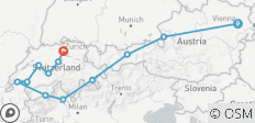  Zwitserland &amp; Oostenrijk – 2025 – 13 dagen (12 bestemmingen) - 12 bestemmingen 