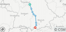  Easy Guided Bike Tour ROMANTIC ROAD TO THE ALPS (from Wurzburg to Schwangau) - 8 destinations 