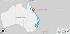  Abenteuerreise von Sydney nach Cairns - 14 Destinationen 