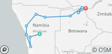  Windhoek nach Vic Falls Elefantenroute - 11 Destinationen 
