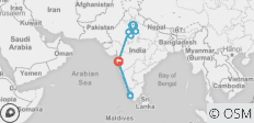  Der Geist von Nord- und Südindien (Kleingruppen, 15 Tage) - 11 Destinationen 