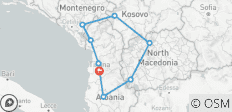  Albanien, Nordmakedonien, Kosovo und Montenegro in einer Woche - 10 Destinationen 