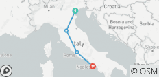  Venetië, Florence, Rome en Sorrento met begeleiding voor kleine groepen per trein. - 4 bestemmingen 