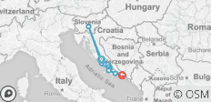 Fietsen langs de eilanden van Dalmatië Plus! de zuidkust - 11 bestemmingen 