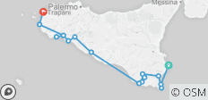  Große Radreise von Sizilien - 16 Destinationen 