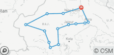  Royal Rajasthan Tour (Delhi, Mandawa, Bikaner, Jaisalmer, Jodhpur, Udaipur, Pushkar, Jaipur, Agra, Delhi) - 14 destinations 