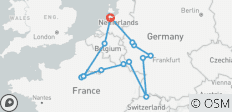  West-Europa vanuit Amsterdam- 9 Dagen - 16 bestemmingen 