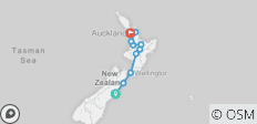  Wandern in Neuseeland - umgekehrte Reiseroute - 10 Destinationen 