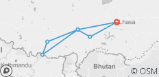  Lhasa bis Mt. Everest Gruppenreise - 8 Tage - 7 Destinationen 