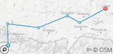  Circuit en groupe de 7 jours à Katmandou, Gyirong et Lhassa par voie terrestre - 6 destinations 